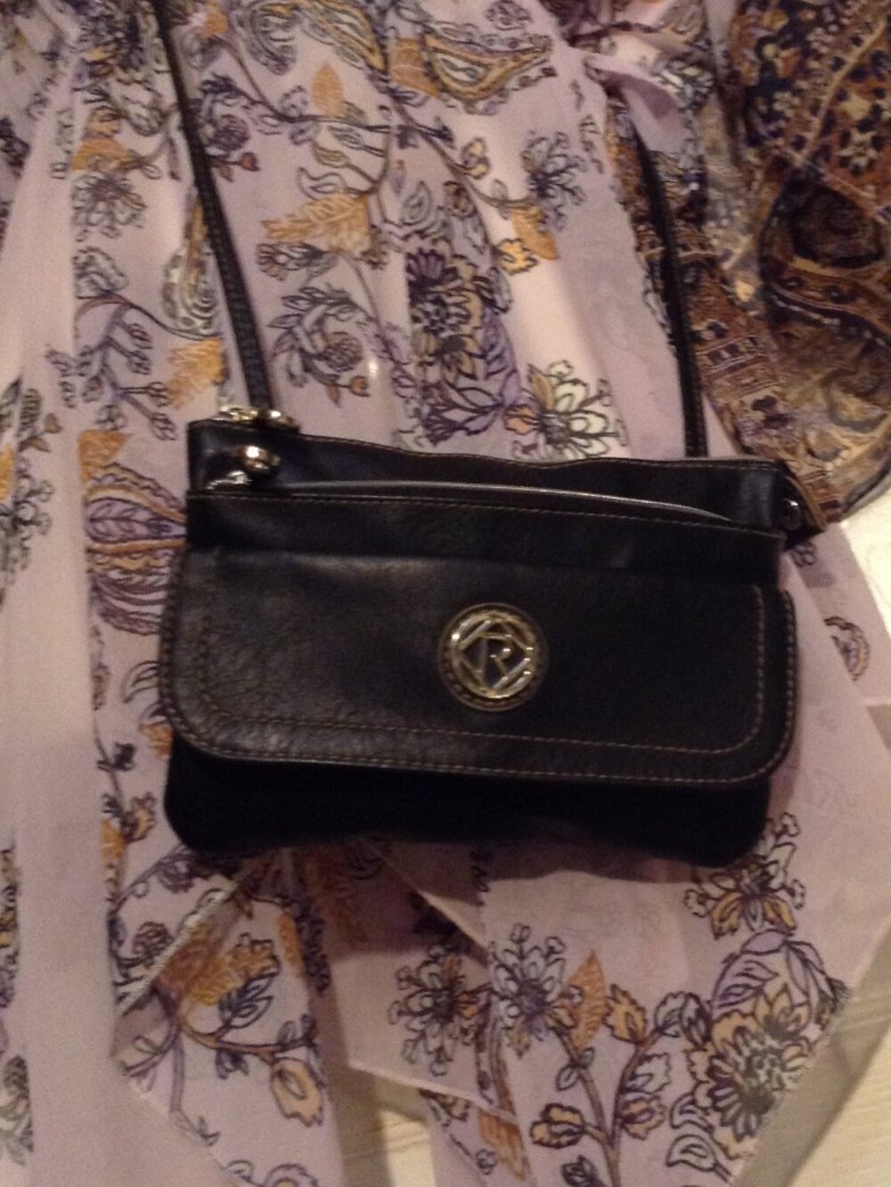 Relic by Fossil Black Leather Crossbody Bag